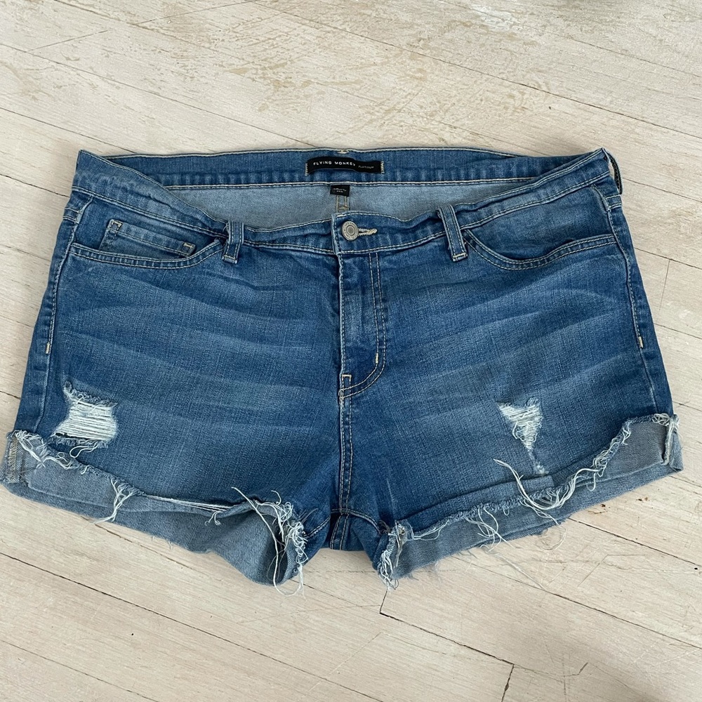 Flying money denim shorts